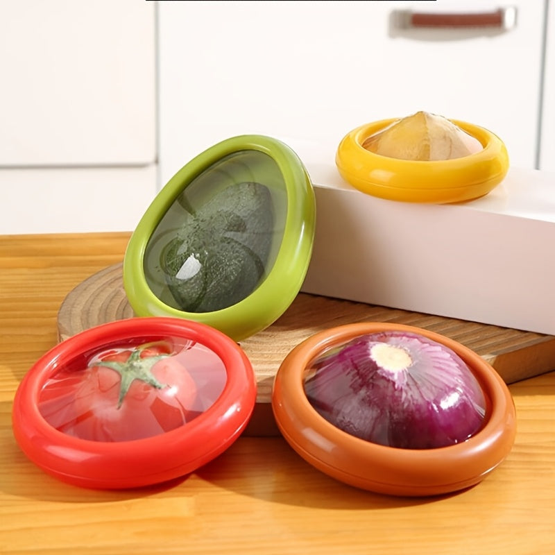 1pc/4pcs Reusable Food Freshness Preservation Pods with Stretchable TPU Lids - Food Storage Containers for Fruit & Vegetable - Washable, Transparent Food Storage Box Set - Keep Fresh Longer, Perfect for Kitchen Organization,