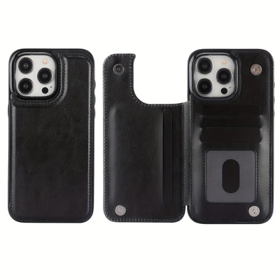 جراب iPhone قابل للطي من الجلد الصناعي عالي الجودة مع فتحات للبطاقات وحامل مقاوم للصدمات متوافق مع موديلات مختلفة بما في ذلك X XR XS Max 11 pro 12 pro 13 pro 14 15 16 SE 6 7 8 plus