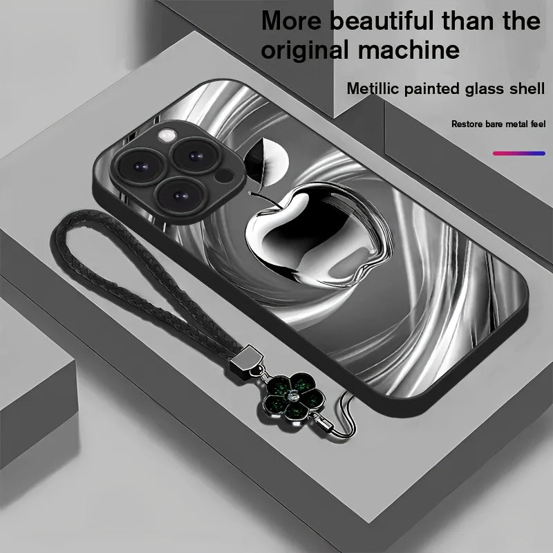 New Series Metallic Painted Phone with Lanyard for Iphone 16/16Plus/16Pro/16Promax/15/15Plus/15Pro/15Promax/14/14Plus/14Pro/14Promax/13/13Pro/13Promax/13Mini/12/12Pro/12Promax/12Mini/11/11Promax/X/Xs/Xr/Xsmax/7/8.