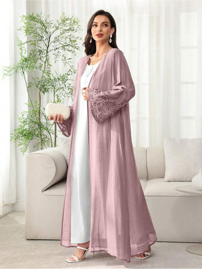 Women'S Elegant Arabic Abaya Robe - Long Formal & Everyday Islamic Dress, Flowy Long Gown for Wedding, Office, Travel - Modest Muslim Clothing in Lavender/Purple/Deep Red/Black/White/Gray/Blue/ - Easy Care Non-See-Through Fab