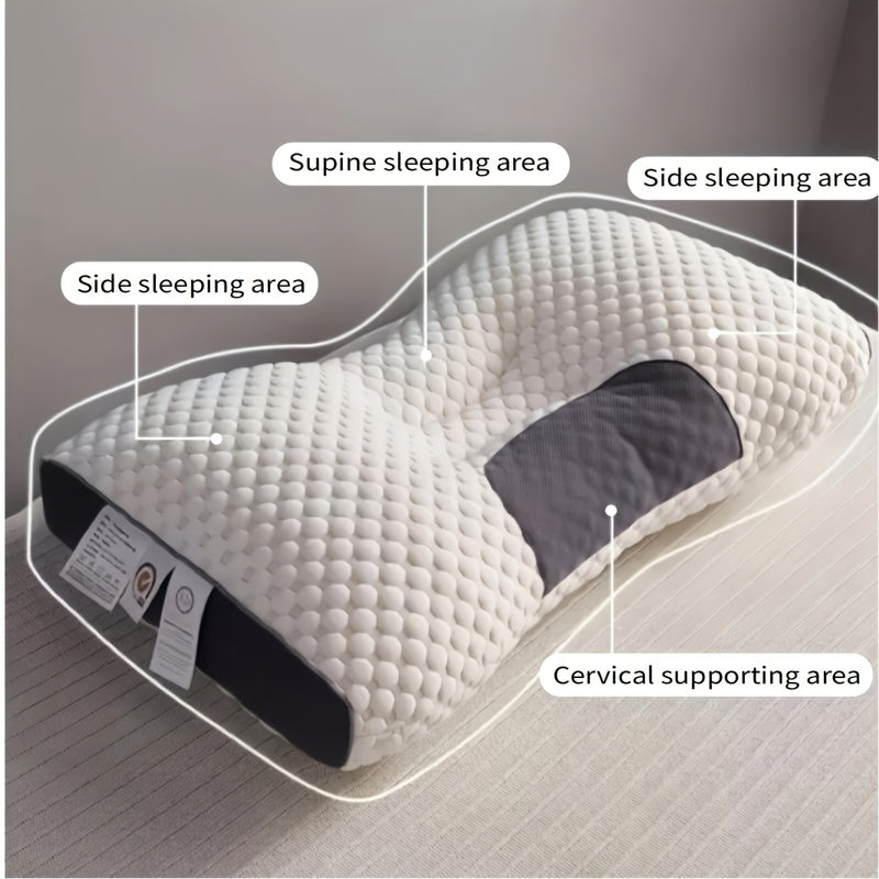 Buy 1 Get 1 Free, Total Of 2 Massage Neck Pillows Adjustable Ergonomic Orthopedic Contour Support, High-Quality Pillow Core with Removable Zippered Cover, All-Season Sleeping Comfort, Neck And Shoulder Massager, Modern Pillow
