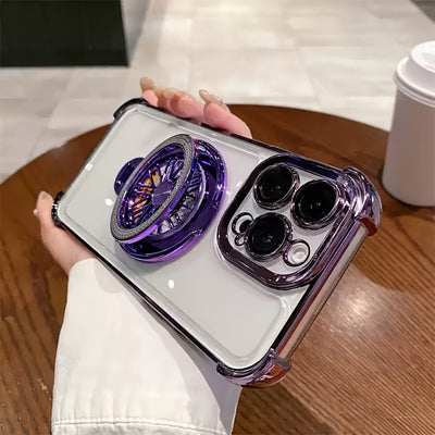 Four-corner Anti-fall Decompression Hub Bracket Mobile Phone Case Suitable For 16 15 14 13 12 11 Plus Pro Max