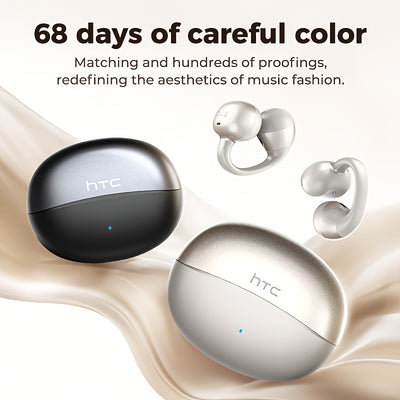 HTC NE56 Wireless Earbuds with 6.0 Low-Latency HD Voice, Compatible with iOS & Android, Portable & Comfortable Design, Built-in Microphone, Noise Cancellation, USB Rechargeable