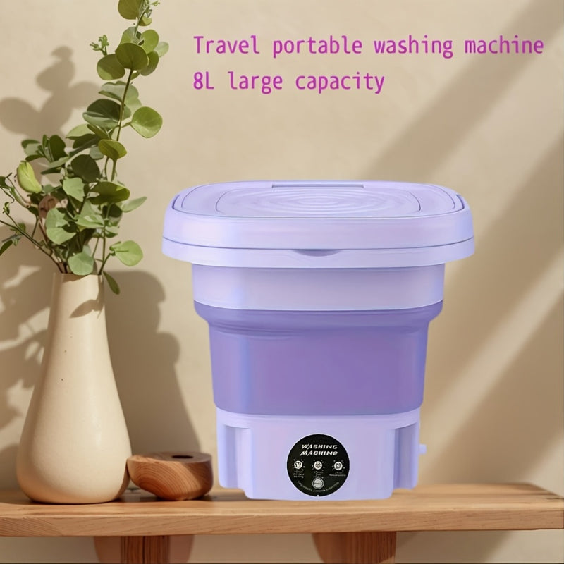 1 Small Folding Washing Machine, Suitable for Car Travel And Dormitory Placement. Space-Saving, Convenient Small Appliance for Washing Underwear, Socks And Underwear Separately
