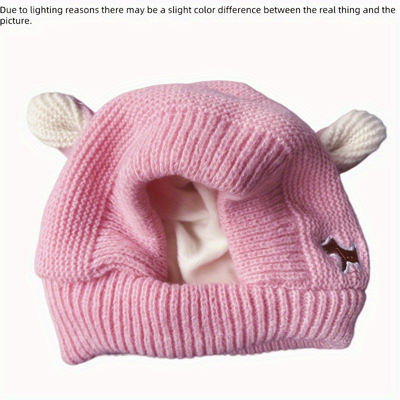 غطاء أذن للكلاب، قبعة كلب محبوكة، سدادات أذن دافئة للكلاب المتوسطة إلى الكبيرة، حماية من الضوضاء، ملابس أرنب، برتقالي