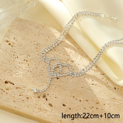 Elegant Multi-Layer Butterfly Anklet with Tassels - Sparkling Rhinestone Charm, Durable Copper, Ideal for Beach & Casual Attire, Bohemian Style Foot Jewelry|Butterfly Charm|Artificial Crystal Accent