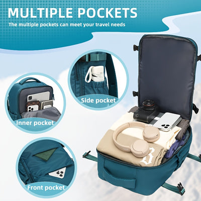 LONNKE Vacuum Compression Backpack - Airline Approved Carry-On (Fits in overhead bin), Heavy-Duty Compression Zipper, Spacious Travel & Business Backpack with Laptop Compartment, Water Bottle Pocket, Adjustable Shoulder Strap