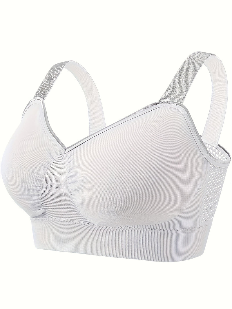 Middle Eastern Summer Thin Silvery Contrast High-End Bra Plus Size Breathable Women&