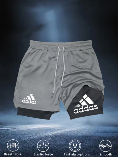 Men's Quick-Dry Athletic Gym Shorts with -Walk Design & 4-Way Stretch - Double-Layered Workout Leggings for Running,M Weightlifting, Hiking - All-Season Breathable Fitness Shorts with Drawstring Waist & Moisture-Wicking Techn