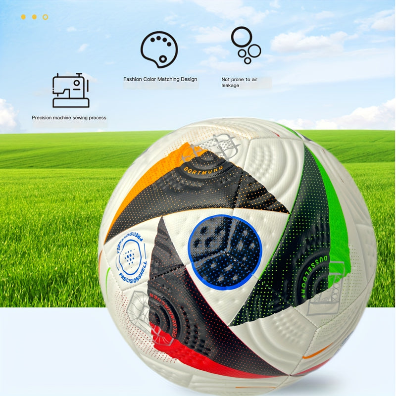 Durable No. 5 Soccer Ball - Perfect for Outdoor Training & Recreation, Ideal Gift for Teens & Adults - Red/Black, Hand-Stitched PU Material
