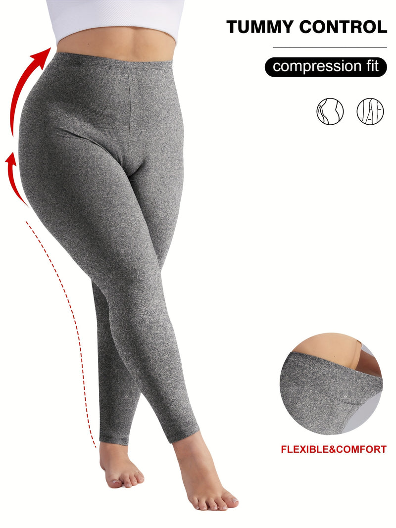 [Stretchy Leggings] Stretchy High-Waist Plus Size Women&