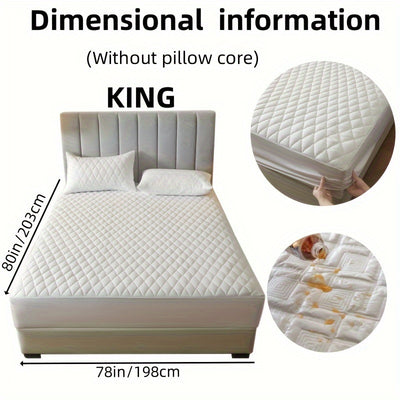 2/3pcs Set of Quilted Waterproof Bed Cover in Multiple Colors, Waterproof Mattress Protector, Bed Cover And Pillowcase Set, Non-Slip Full Coverage Bed Cover.