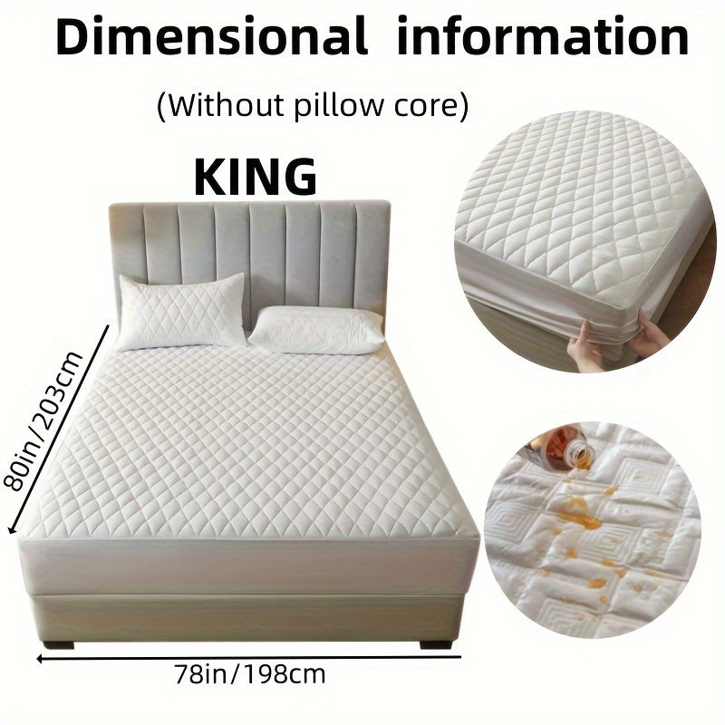 2/3pcs Set of Quilted Waterproof Bed Cover in Multiple Colors, Waterproof Mattress Protector, Bed Cover And Pillowcase Set, Non-Slip Full Coverage Bed Cover.