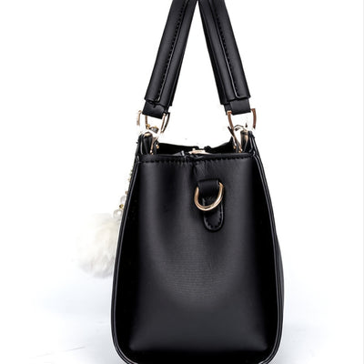 حقيبة ساتشل مزينة بأحرف، محفظة أنيقة بمقبض علوي، حقيبة كتف كبيرة الحجم للمكتب والعمل