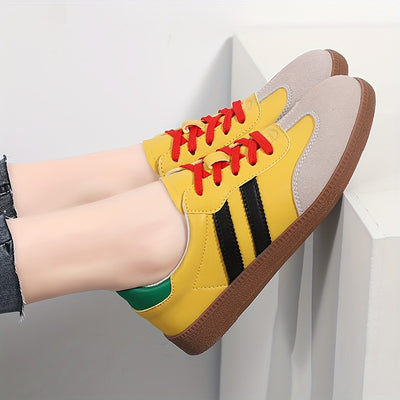 Stylish Comfort Soft Sole Flat Sports Sneakers - Round Toe, Low-Top, Breathable, Lightweight, Soft Upper, Comfortable Walking Shoes for Women - Ideal for Casual, Daily, Outdoor Activities