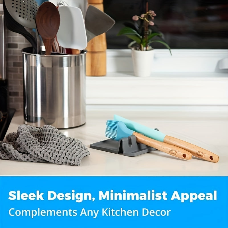 Kitchen Silicone Utensil Holder -, Durable Spoon Rest with Drip Mat - Heat-Resistant Spoon Holder for Stovetops - Spoon Rest for Kitchen Countertops - Support for Kitchen Tools And Utensils.