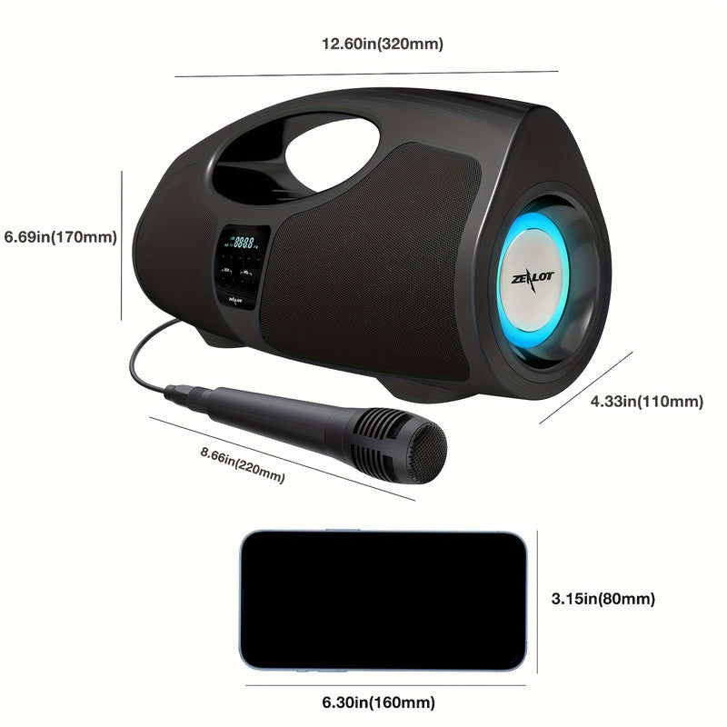 ZEALOT Wireless Portable P1 Speaker High Power Dual Speaker, With Microphone Subwoofer 3D Surround Sound, Surging Bass, FM TF USB Plug-in Card Compatible Connect With Mobile Phone/Tablet/TV