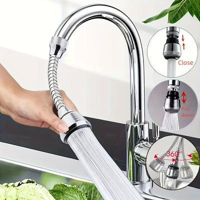 360° Rotating Kitchen Faucet Sprayer - Splash-Free Water-Saving 304 Stainless Extension Spray Head with Polished for RV Sink, Home Washing Machine & Dishwashing, Kitchen Faucet with Pull Sprayer, Rv Sink Accessory, Modern Ki