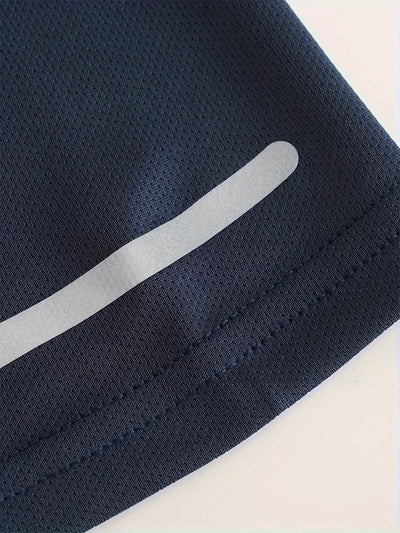 6pcs Moisture-Wicking Quick-Dry Athletic T-Shirts with Reflective Stripes - Breathable Gym Running Shirts in Grey/Navy/Black/White//Red, Workout Shirts, Casual Sporty Look, Breathable Fabric, Smooth Texture Shirt, Sports Perf