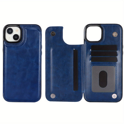 جراب iPhone قابل للطي من الجلد الصناعي عالي الجودة مع فتحات للبطاقات وحامل مقاوم للصدمات متوافق مع موديلات مختلفة بما في ذلك X XR XS Max 11 pro 12 pro 13 pro 14 15 16 SE 6 7 8 plus