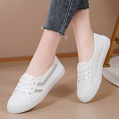 Women's Simple Canvas Shoes, Casual Lace Up Outdoor Shoes, Comfortable Low Top Sneakers