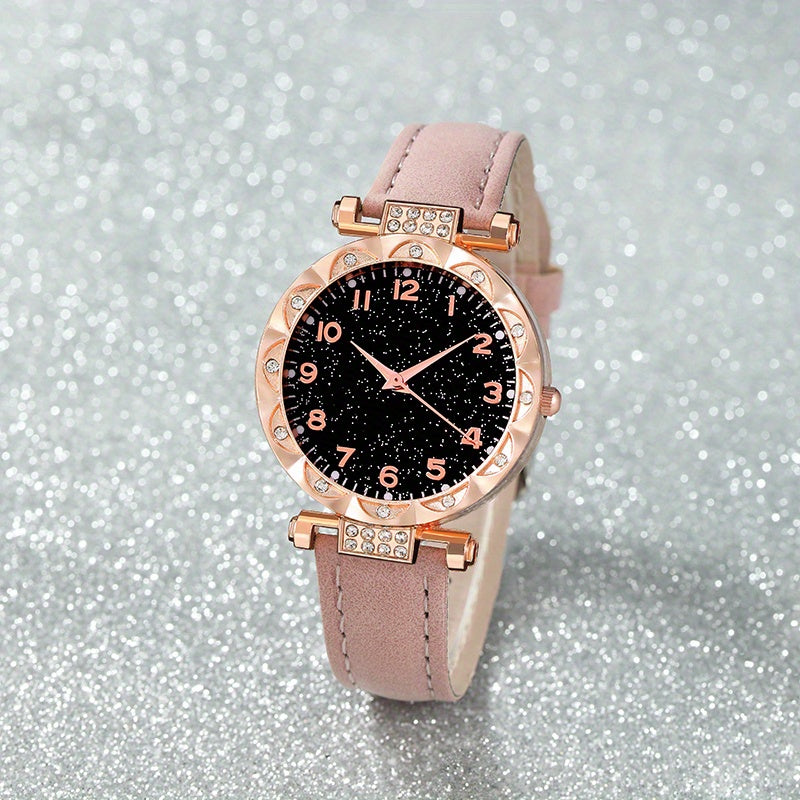 6pcs New Fashionable Round Dial Women&