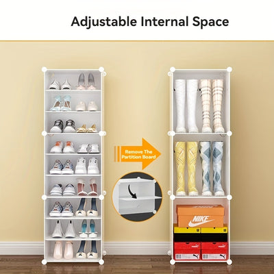 Expandable Shoe Rack with Doors - Portable Organizer for 8-60 Pairs of Shoes, Boots & Slippers - No Assembly Required
