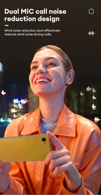 HYUNDAI 2025 Hot Selling Wireless Wireless Earbuds - Low Latency, Long Battery Life, Sound Isolation, with Mic for Gaming, Sports, and Music, Touch Control, USB-C Charging, Semi-Open Back Design, Condenser Microphone, Ideal f