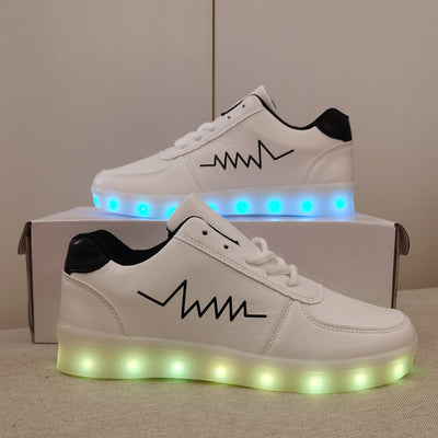 Women's Colorful Luminous Sneakers, Lace Up Low-top Lightweight Outdoor Shoes, Casual Sporty Footwear