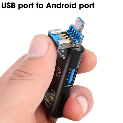 Computer Android Mobile Phone Type C Universal Otg Card Reader 5-1 High Speed Multi-in-one Camera Tf Card Usb Flash Drive Mini