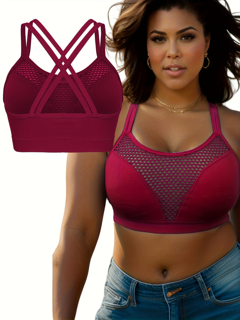 Set of 4 Popular Casual Sports Vests, Wireless, Supportive, Plus-Size Sports Bras.