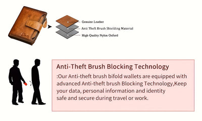 Vintage Men's Top Layer Cowhide Wallet RFID Anti-theft Card Holder Large Capacity 18 Card Slots Zipper Wallet Can Hold Coins Mobile Card Holder Can Hold Driver's License, 2 Large Banknote Slots