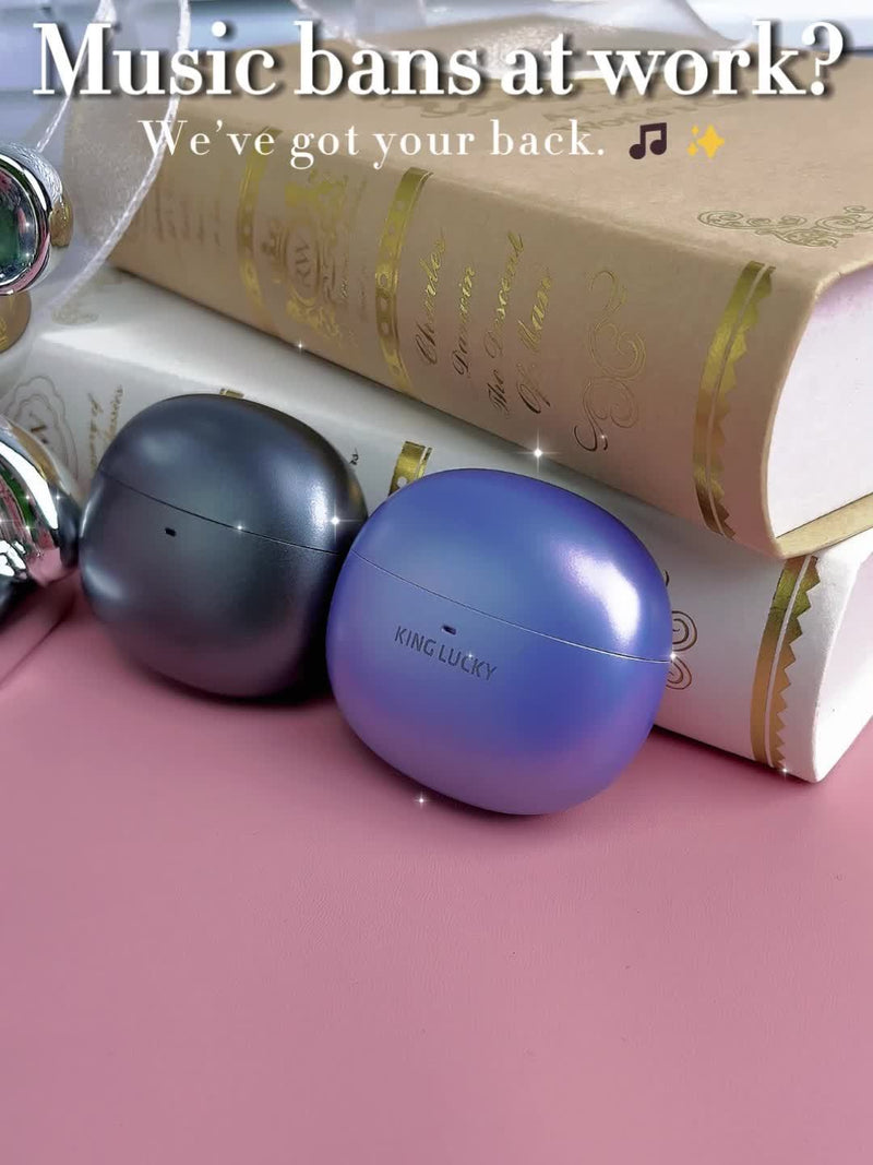 i121 Wireless Clip-On Headphones with Detachable Gemstone Earrings - 10mm Drivers, Hi-Res EQ Sound, Noise Cancellation, Clear Calls, Compatible with All Smartphones, Sports Workout & Halloween Gift, Headphones For Music, Work