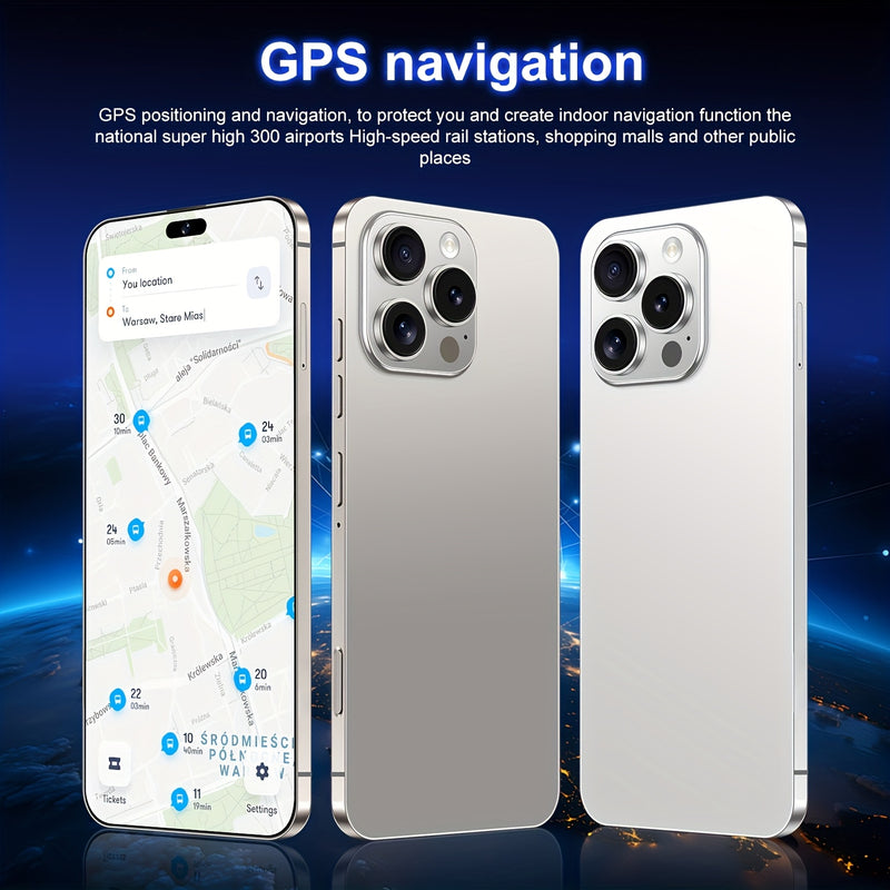 I16 Pro Max 2025 New 6.8" HD Large Display Smartphone, Multi-function Unlocked Phone, 12+512GB, Front And Rear HD Camera, 6800 MAh Large Capacity Battery, With Data Cable, Suitable For Birthday Gifts