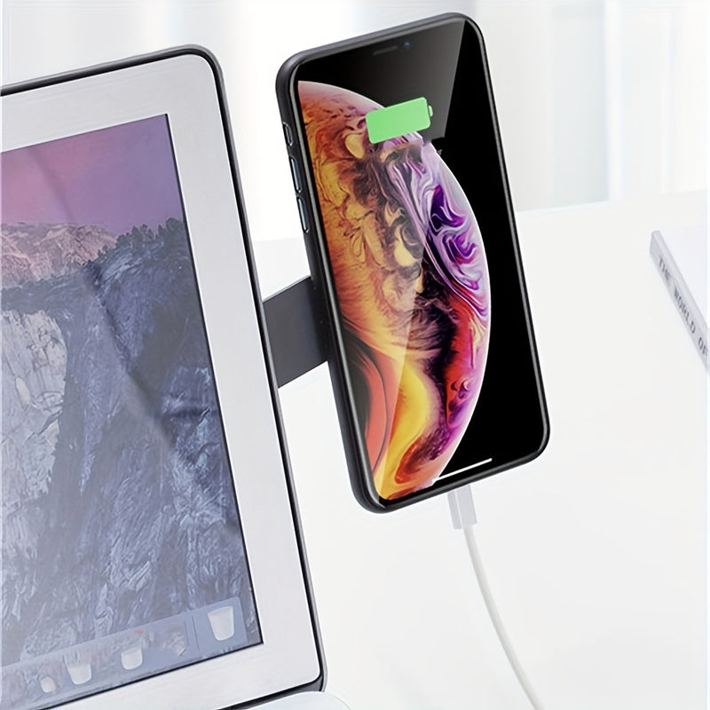 حامل شاشة كمبيوتر محمول مزود بحلقة مغناطيسية مجانية مكون من 3 قطع، مشبك شاشة مزدوج من البلاستيك اللاصق المغناطيسي، حامل توسيع للكمبيوتر المحمول