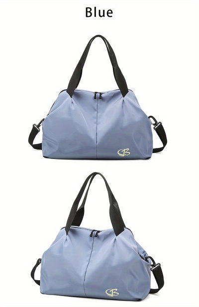 [Pink Gym Bag] Lightweight Pink Nylon Gym Bag for Women | Versatile Wet/Dry Separation, Adjustable Strap, Zip Closure, Portable Travel Bag for Short Trips, Sports Bag