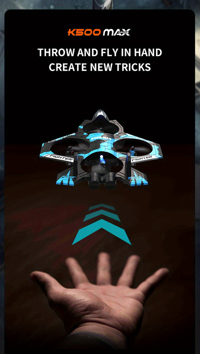 K500MAX RC Drone with 360° Flips, Throw Start, Altitude Hold, One-Key Speed Switch, Crash Resistant Design, RGB Lights, Headless Mode, 6-8 Minute Battery Life, 3m/s Max Speed, Usb Charging, Outdoor Flying, Stunt Enthusiasts,