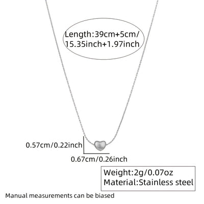 A 304 Stainless Steel Pendant Necklace With A Sweet Style, Casting Process, Delicate And Small Brushed Small Peach Heart Shape, Specially Designed For Women, Small And Extraordinary Love Treasures, Suitable For Young Ladies T