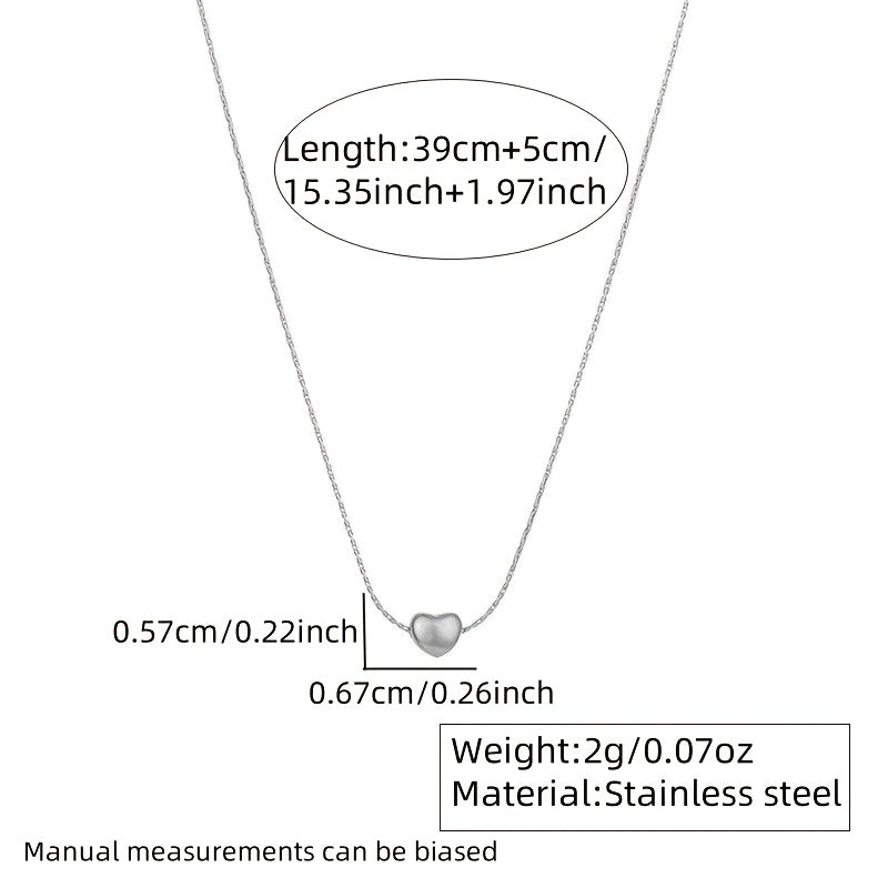 A 304 Stainless Steel Pendant Necklace With A Sweet Style, Casting Process, Delicate And Small Brushed Small Peach Heart Shape, Specially Designed For Women, Small And Extraordinary Love Treasures, Suitable For Young Ladies T