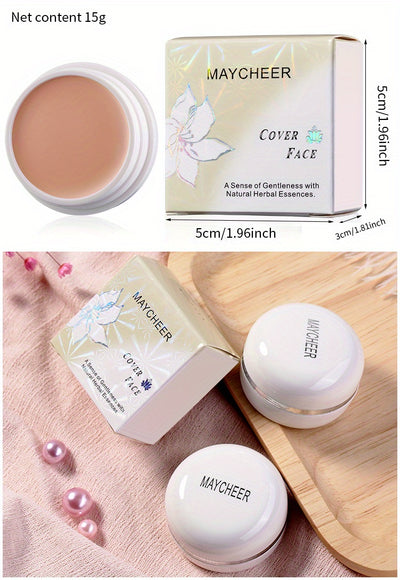 كريم إخفاء العيوب بتغطية عالية بلونين، إخفاء الهالات السوداء وعلامات حب الشباب والنمش والبقع، كريم أساس سائل مقاوم للماء يدوم طويلًا، يحتوي على سكوالين نباتي