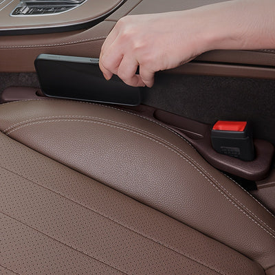 Pair of Universal Car Seat Gap Fillers: Double Slot Design for Organizing Keys, Mobile Phones, Cards, Coins, etc. - Leak-proof and Made of PC Material