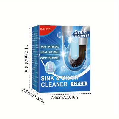 12pcs High-Quality Drain Cleaner - Powerful Kitchen Sink & Pipe Unclogging Powder, Safe for All Surfaces, Sewer Cleaning, Pipe Cleaning Powder
