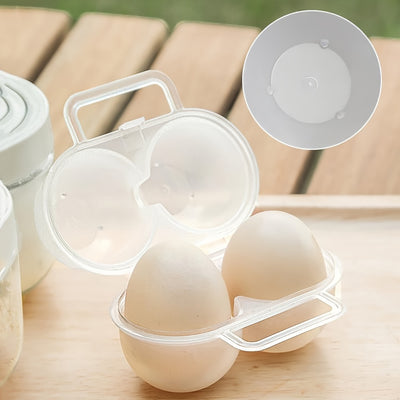 1pc Portable Egg Carrier Box, Plastic Egg Holder with 2 Compartments, Kitchen Fridge Safe Egg Storage Container, Shockproof Egg Organizer Case for Food Contact