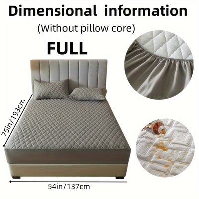 2/3pcs Set of Quilted Waterproof Bed Cover in Multiple Colors, Waterproof Mattress Protector, Bed Cover And Pillowcase Set, Non-Slip Full Coverage Bed Cover.