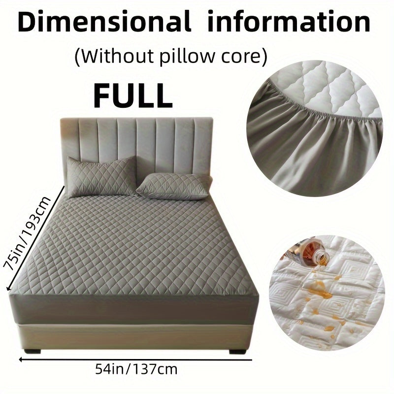 2/3pcs Set of Quilted Waterproof Bed Cover in Multiple Colors, Waterproof Mattress Protector, Bed Cover And Pillowcase Set, Non-Slip Full Coverage Bed Cover.