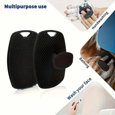 Elegant Men's Exfoliating Tool with Ergonomic Non-Slip Handle – Easy to Clean, Rinse Off Instantly, Battery-Free Design for Shower or Bath Use. A Must-Have Grooming Essential in Any Stylish Man’s Spa Experience—Includes