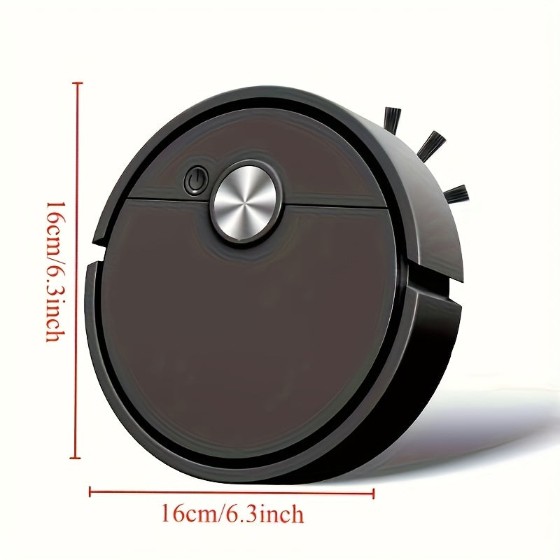 Ultra-Thin Smart Mini Robot Vacuum Cleaner - Battery-Powered, Compact Design for Hard-to-Reach Areas, Black, Efficient Filtration, Robot Floor Cleaning, Best Holiday Gift (Batteries Not Included)