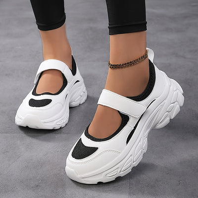Women's Breathable Mesh Platform Sneakers, Casual Ankle Strap Outdoor Shoes, Women's Comfortable Shoes