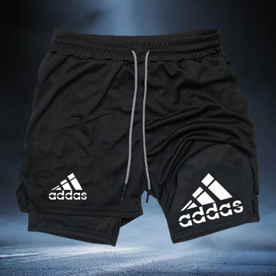 Men's Quick-Dry Athletic Gym Shorts with -Walk Design & 4-Way Stretch - Double-Layered Workout Leggings for Running,M Weightlifting, Hiking - All-Season Breathable Fitness Shorts with Drawstring Waist & Moisture-Wicking Techn