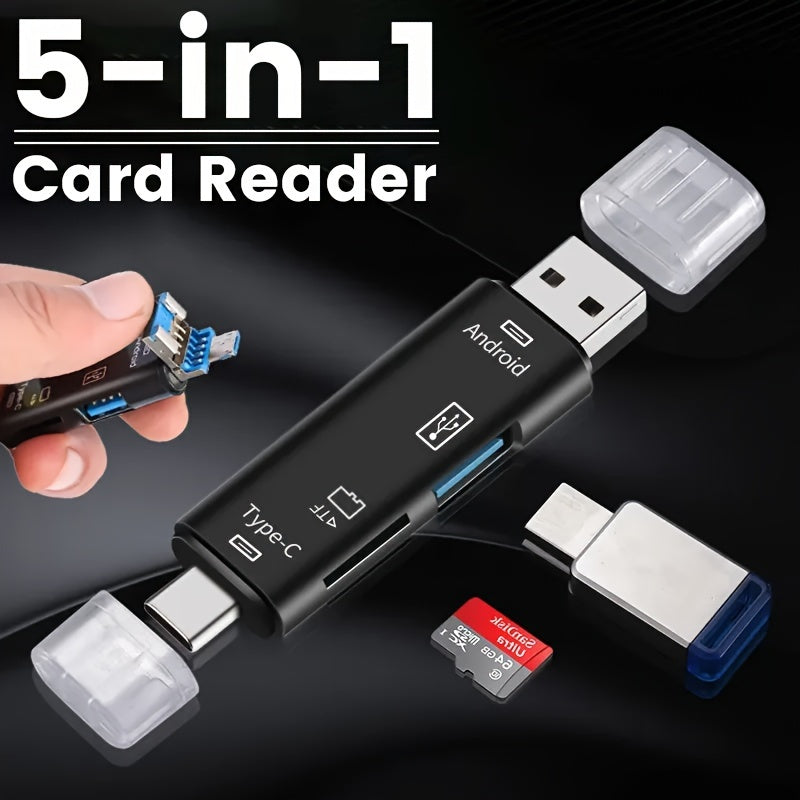 Computer Android Mobile Phone Type C Universal Otg Card Reader 5-1 High Speed Multi-in-one Camera Tf Card Usb Flash Drive Mini